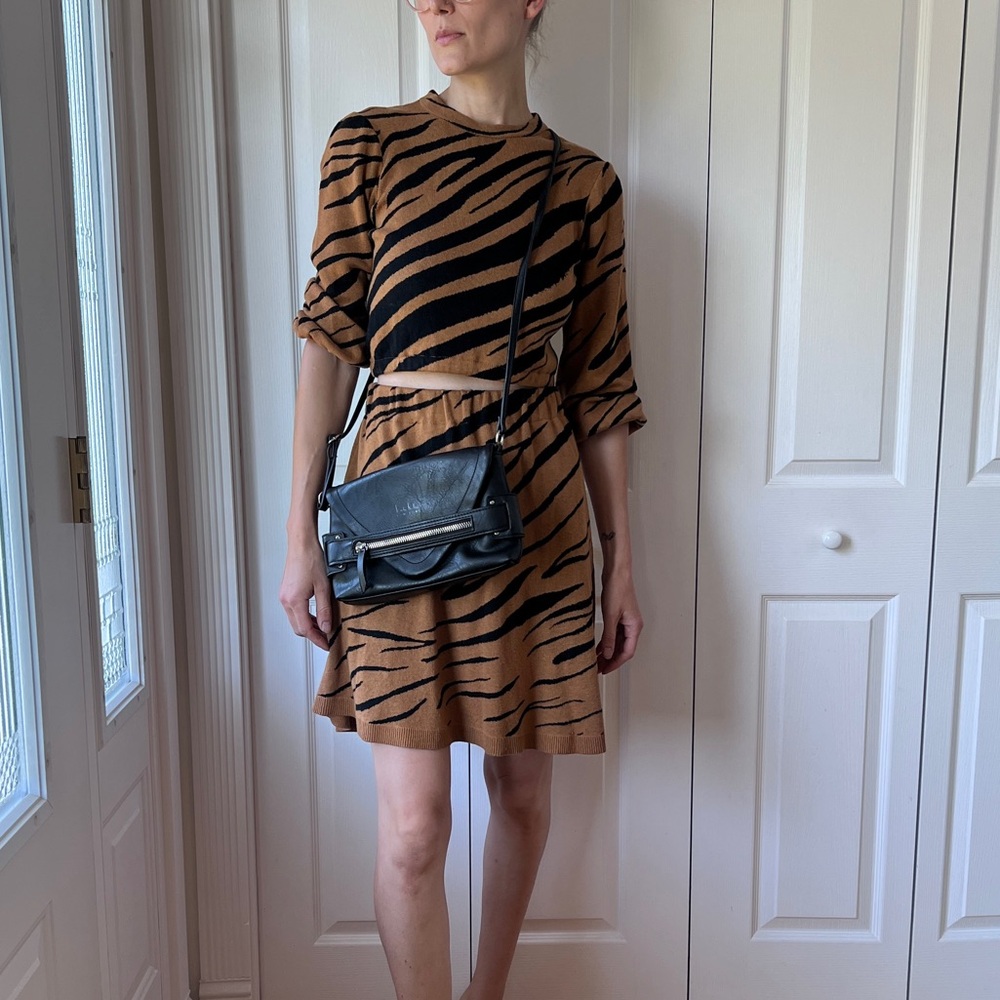 Upcycled Skirt Set in Tiger Print